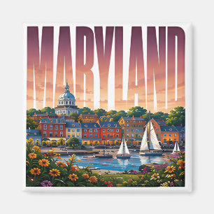 Maryland Harbour Waterfront Chesapeake Bay Charm Magnet