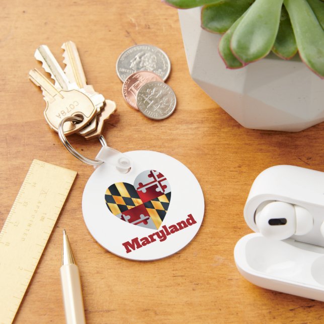 Maryland Heart Flag Key Ring (Desk)