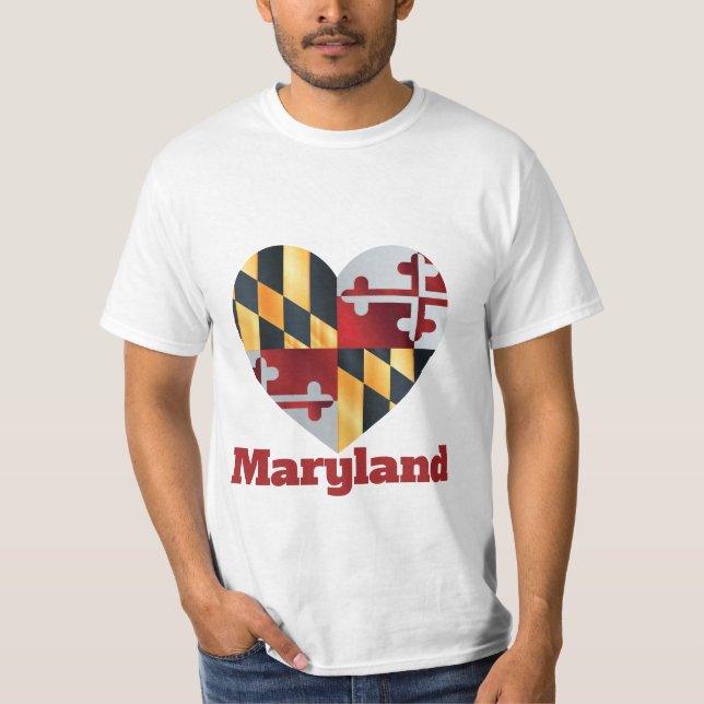 Maryland Heart Flag T-Shirt (Front)
