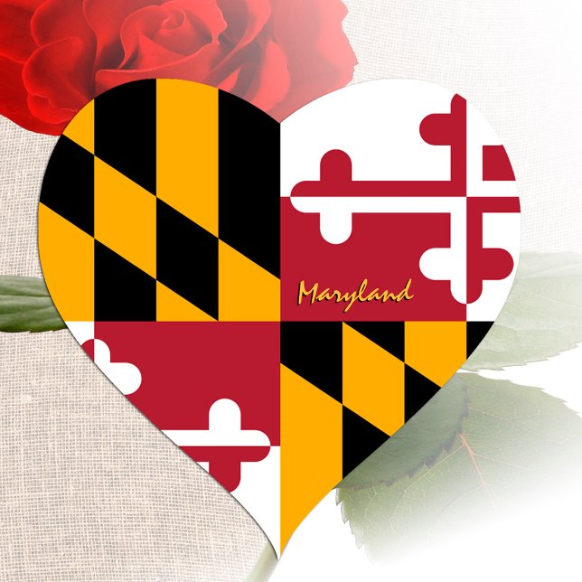 Maryland Heart Sticker, Patriotic Maryland Flag Sticker (Creator Uploaded)