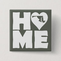 Maryland Home Heart State Button Badge Pin