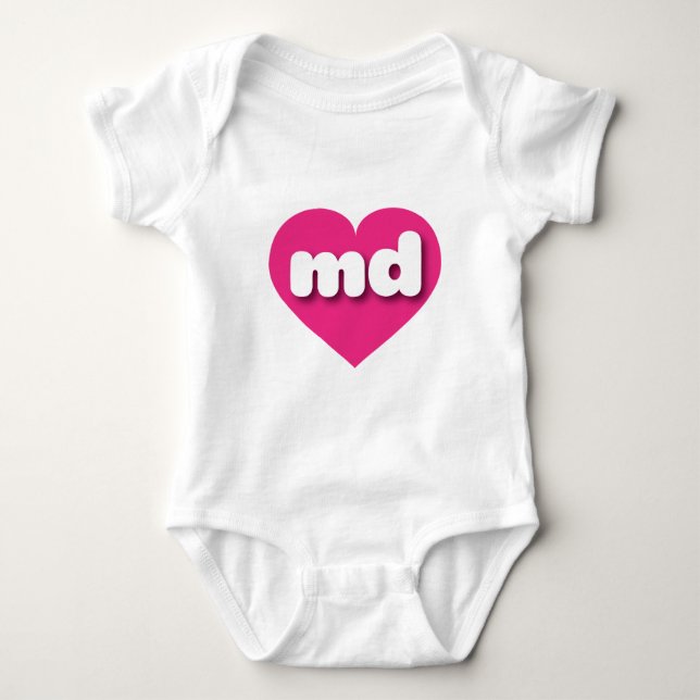 Maryland hot pink - I love md Baby Bodysuit (Front)