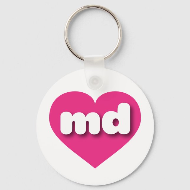 Maryland hot pink - I love md Key Ring (Front)