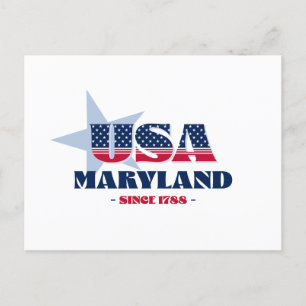 Maryland in Red, White, and Blue Postcard