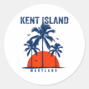 Maryland Kent Island Ocean Surfing Surfboarding  Classic Round Sticker