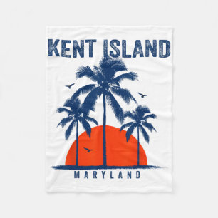 Maryland Kent Island Ocean Surfing Surfboarding Fleece Blanket