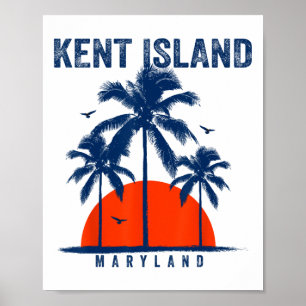 Maryland Kent Island Ocean Surfing Surfboarding Poster