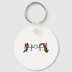 Maryland Lacrosse Shirt Maryland Flag Lax Player H Key Ring