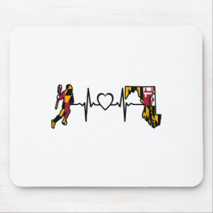 Maryland Lacrosse Shirt Maryland Flag Lax Player H Mouse Pad