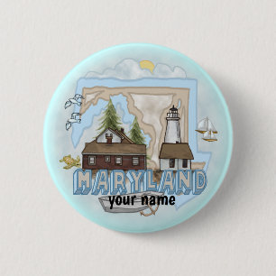 Maryland Lighthouse pin button