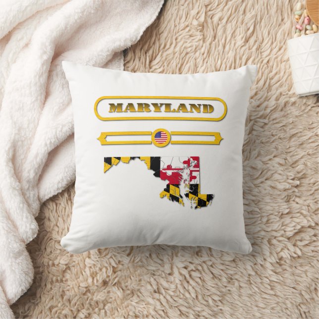 MARYLAND MAP, MARYLAND, USA. SAMER BRASIL CUSHION (Blanket)