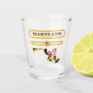 MARYLAND MAP, MARYLAND, USA. SAMER BRASIL SHOT GLASS