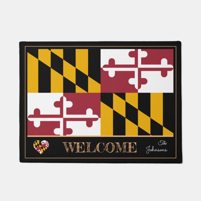 Maryland & Maryland Flag house mat /sports USA (Front)