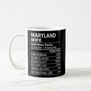 Maryland Md Nutrition Facts Usa State Coffee Mug