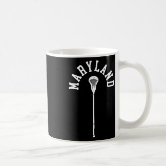 Maryland Minimalist Vertical Lacrosse Stick Retro Coffee Mug