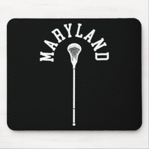 Maryland Minimalist Vertical Lacrosse Stick Retro Mouse Pad