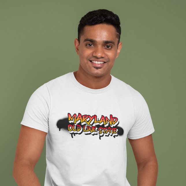MARYLAND OLD LINE STATE Bold Graffiti T Shirt (Creator Uploaded)