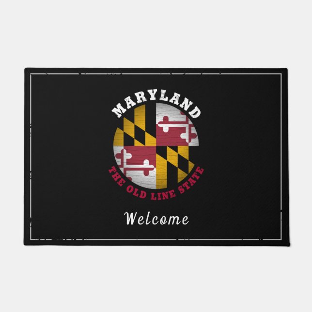 MARYLAND OLD LINE STATE FLAG  DOORMAT (Front)