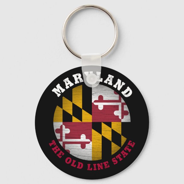 MARYLAND OLD LINE STATE FLAG KEY RING (Front)