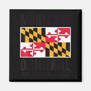 Maryland Original Md State Flag Illustration Magnet