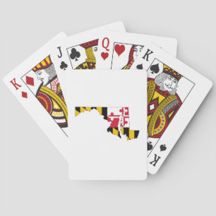 Maryland Outline Map and Flag Playing Cards