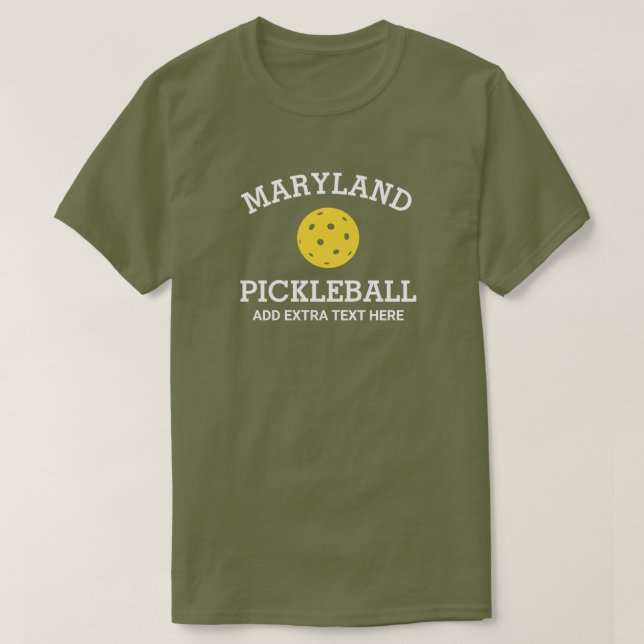 Maryland Pickleball Add Club Partner Name Custom T-Shirt (Design Front)