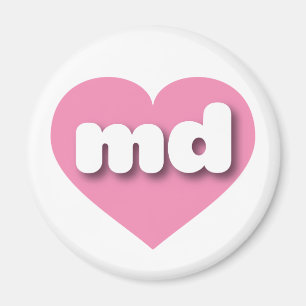Maryland pink heart - I love md Magnet