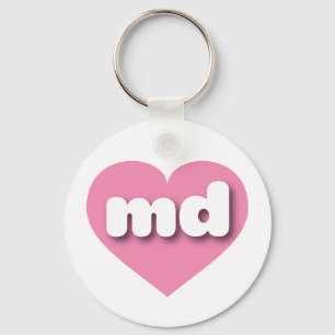 Maryland pink heart - mini love key ring