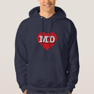 Maryland Red Heart - I love MD Hoodie