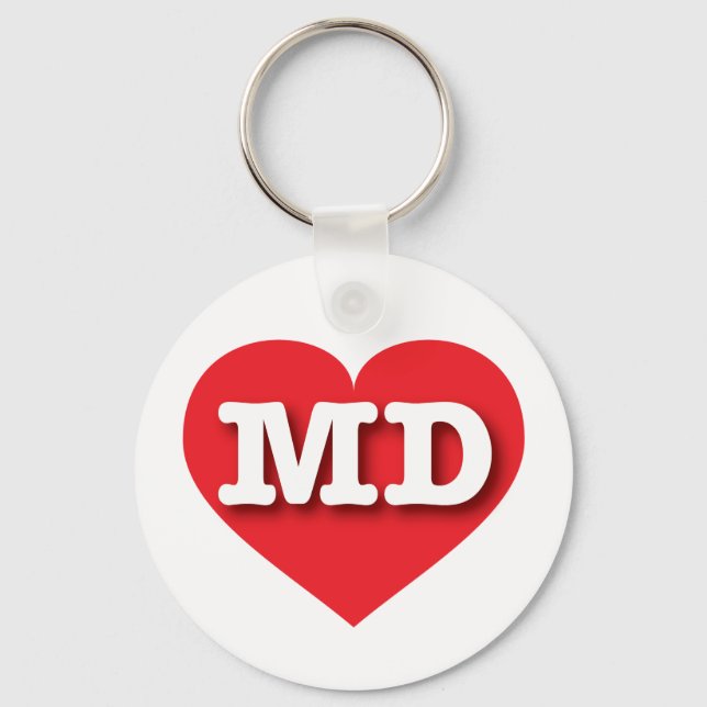 Maryland Red Heart - I love MD Key Ring (Front)