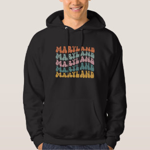 Maryland Retro Groovy America US State Vintage 70s Hoodie