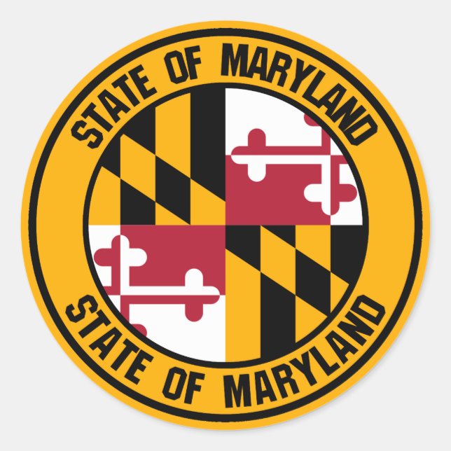 Maryland Round Emblem Classic Round Sticker (Front)