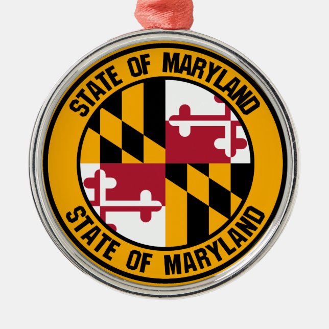 Maryland Round Emblem Metal Ornament (Front)