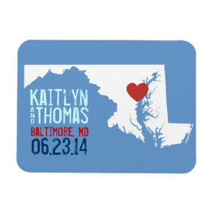 Maryland Save the Date - Customisable City Magnet