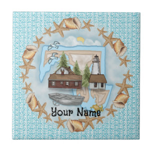 Maryland Shells Lighthouse Tile