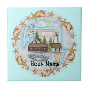 Maryland Shells Lighthouse Tile