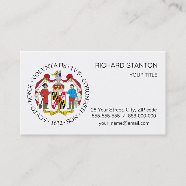 Maryland sign business card (Front)