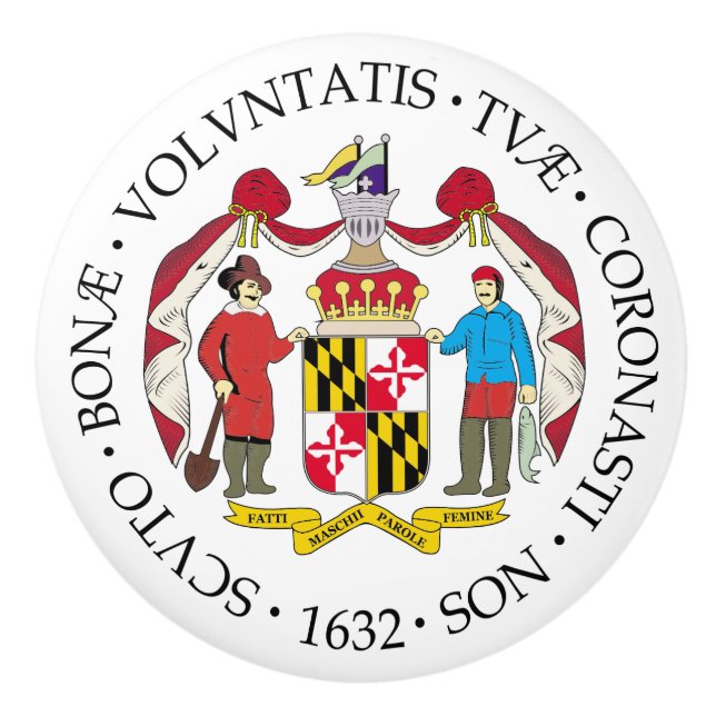 Maryland sign ceramic knob (Front)