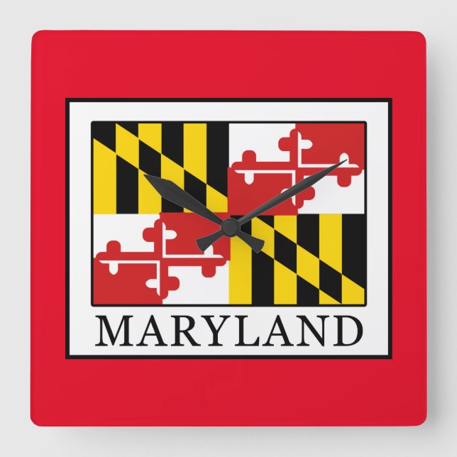 Maryland Square Wall Clock (Front)