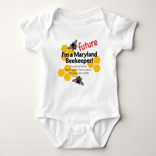 Maryland State Beekeepers Association Baby Suit Bodysuit (Front)