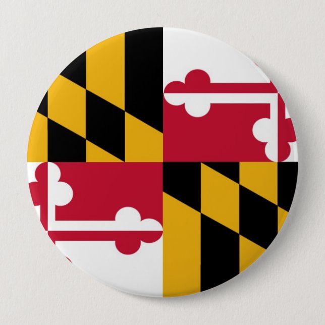 Maryland State Flag 10 Cm Round Badge (Front)