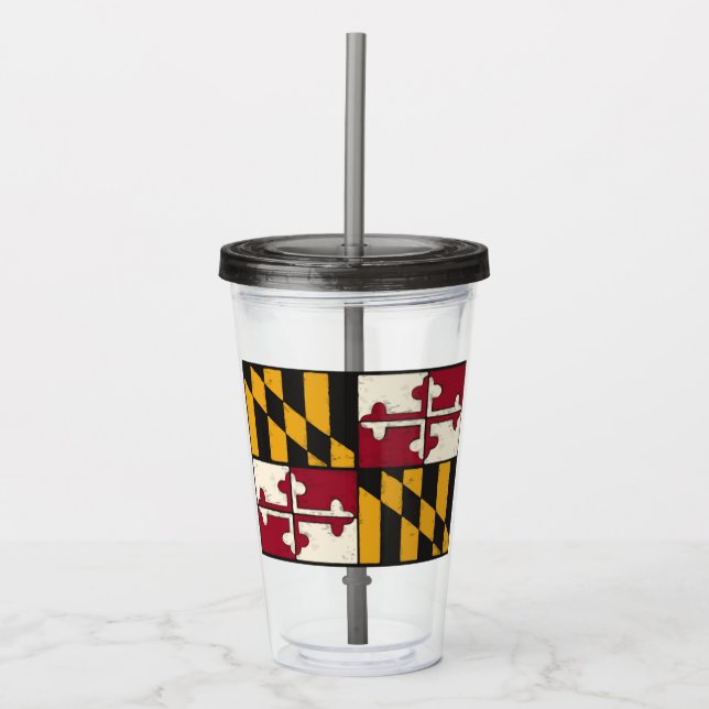 Maryland State Flag  Acrylic Tumbler (Front)