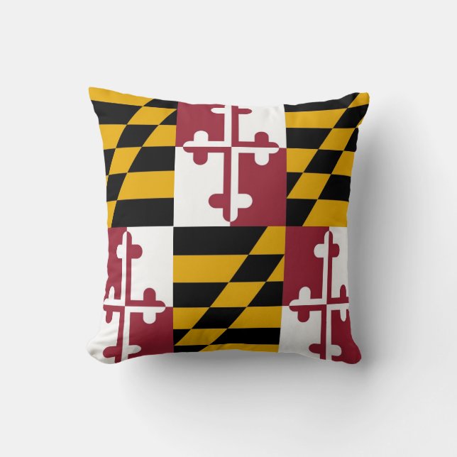 Maryland State Flag American MoJo Pillow (Front)