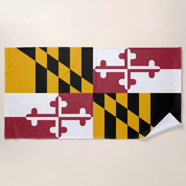 Maryland State Flag Beach Towel (Front)