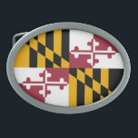 Maryland State Flag Belt Buckle<br><div class="desc">Patriotic Maryland state flag.</div>