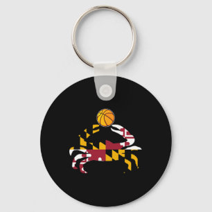 Maryland State Flag Blue Crab Pride With Bysketbyl Key Ring