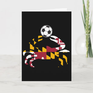 Maryland State Flag Blue Crab Pride With Soccer By Card