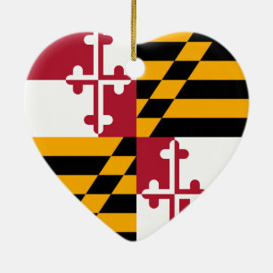 Maryland State Flag Colours Accent Ceramic Tree Decoration