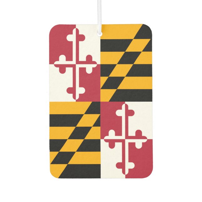 Maryland State Flag Colours Display Car Air Freshener (Front)