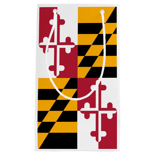 Maryland State Flag Colours Display Small Gift Bag (Front)